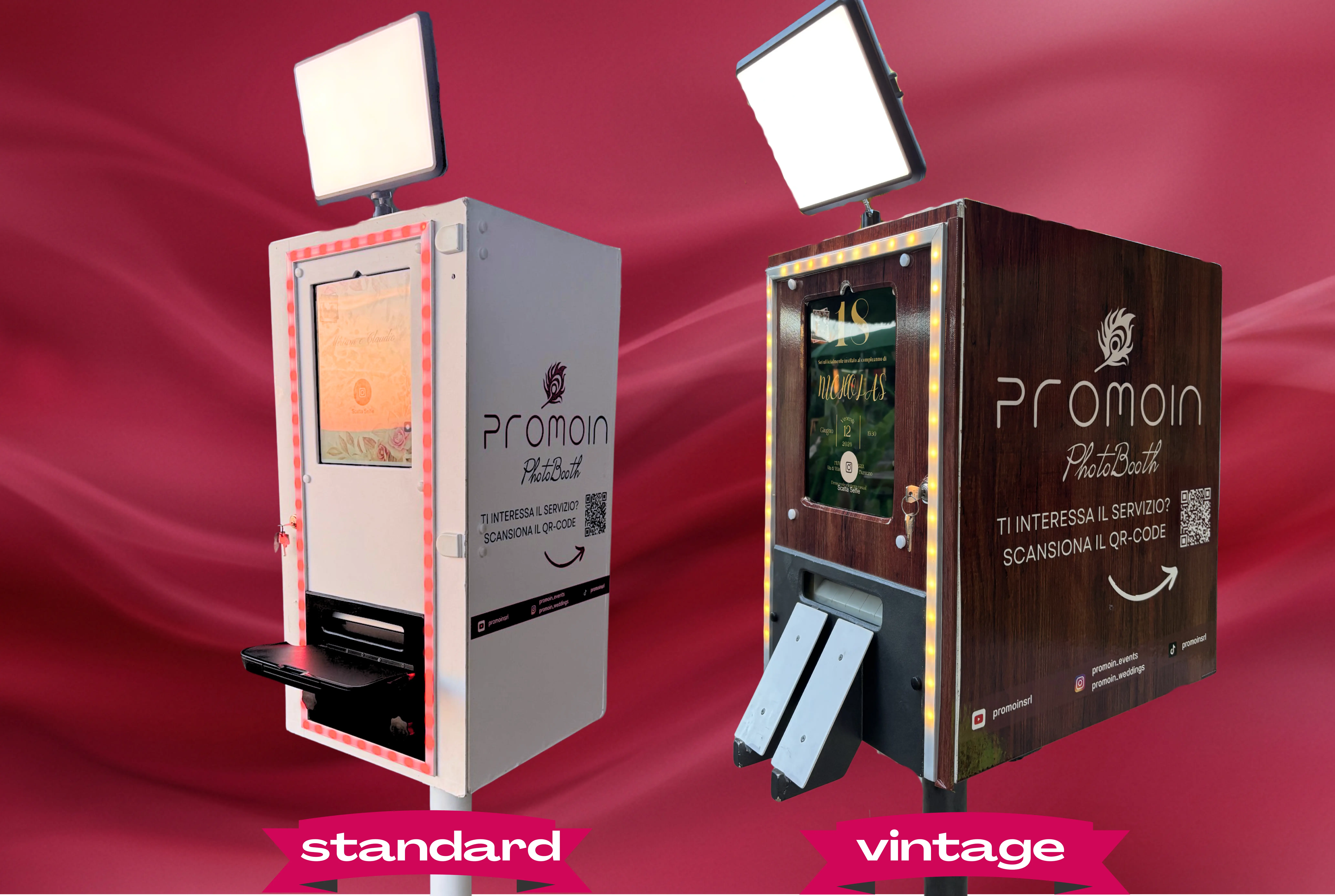 PhotoBooth 13" Standard o Vintage con Stampe Illimitate 10x15 o 15x20